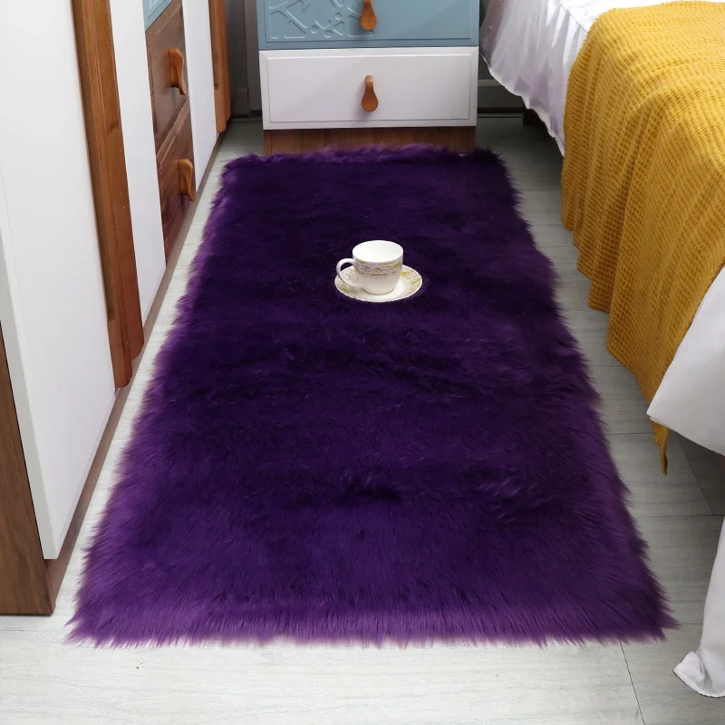 Оптовая продажа 2020, горячая Распродажа, oem завод, кожаный коврик, моющийся квадратной формы, Искусственная овчина, большие Коврики для спальни