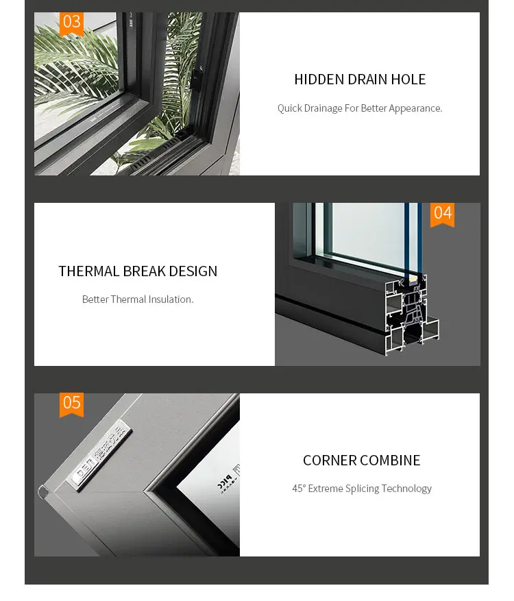 New Product Customization Casement Windows Exterior Vinyl Black Trickle ...