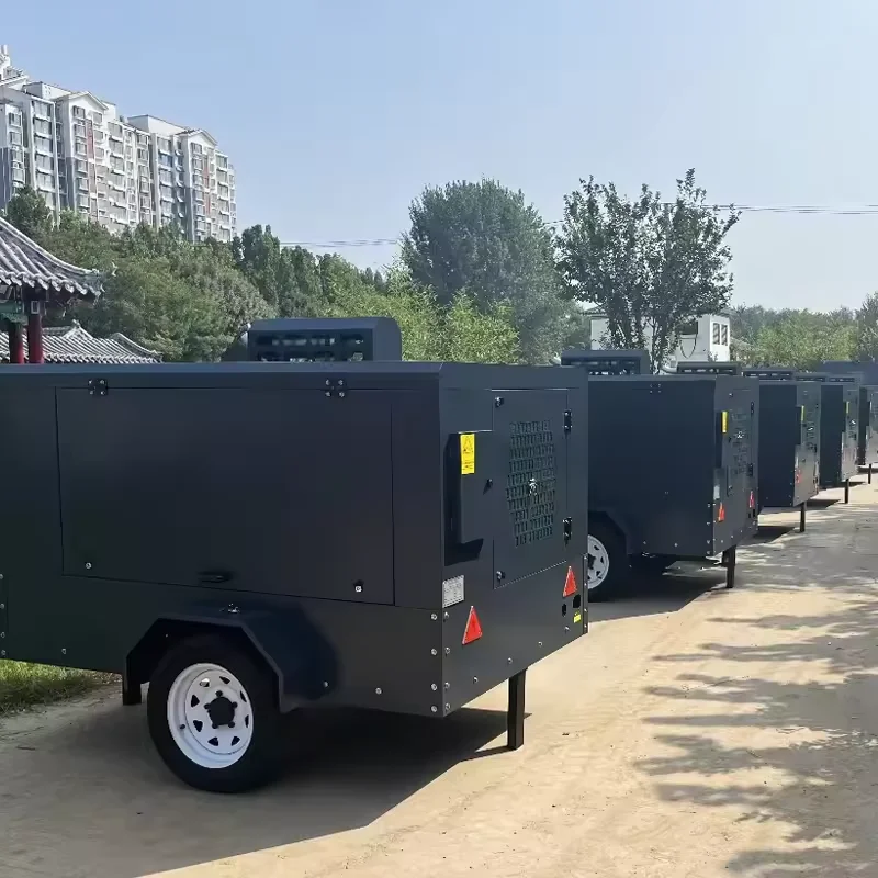 Portable Diesel Energy Rotary 185 CFM  Screw Air Compressor for Construction and Mining