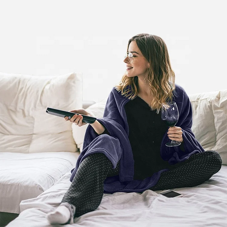 Оптовая продажа серое Флисовое одеяло рекламное для