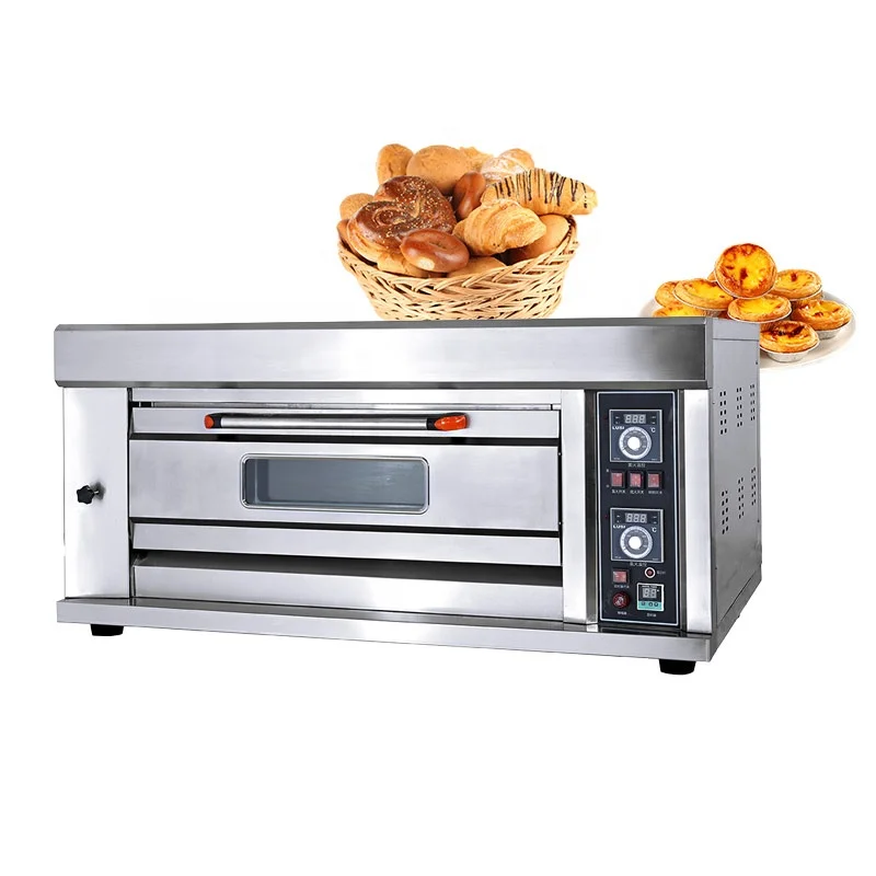 Multifunction Commercial Manual Two Double Deck 2 Layer Bakery Gas Electric Bread Indoor Oven Price