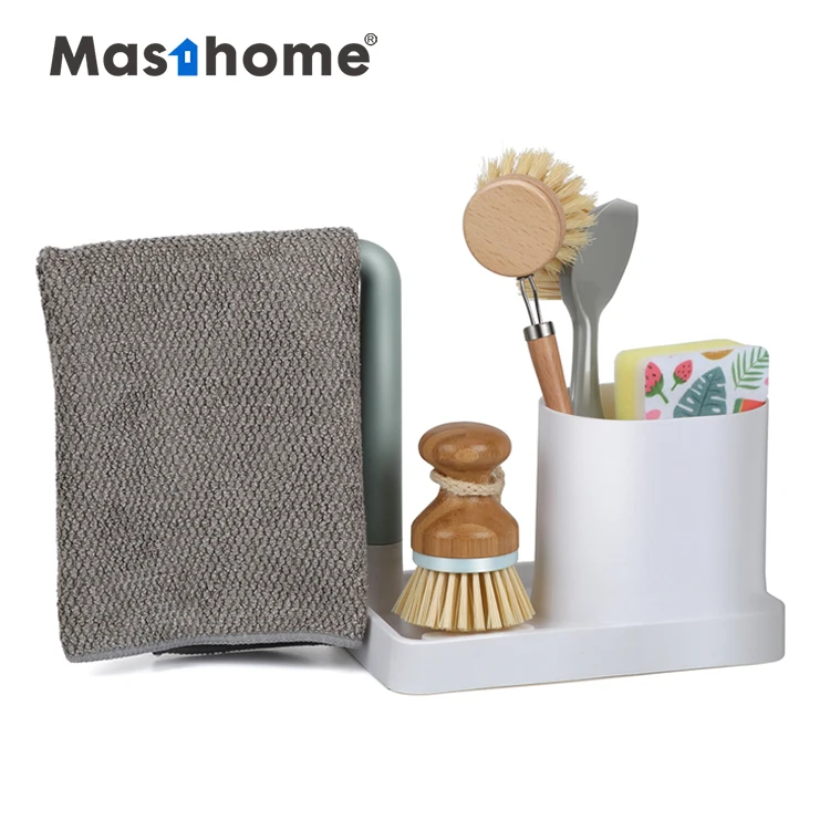 Kitchen Sink Caddy Sponge Holder Scratcher Holder Cleaning Brush