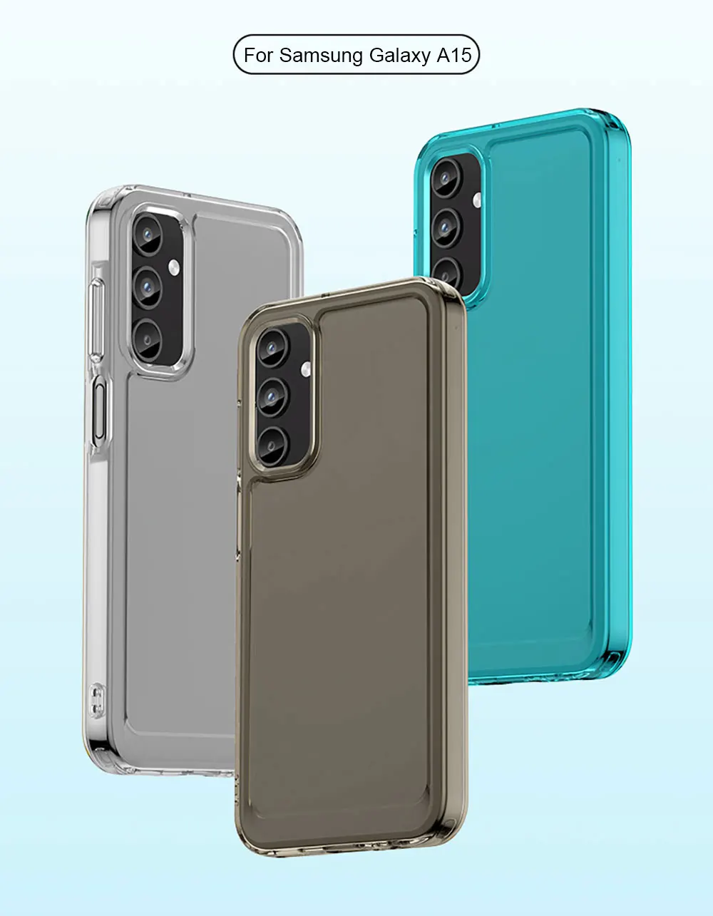 Tpu Phone Case For Galaxy A15 Frosted Mobile Transparent Customize Drop Proof Soft Matte Skin Feel Clear Shockproof Sjk368 details