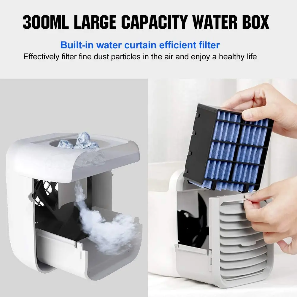 Portable Mini Air Conditioner Cooler With Night Light And Usb_voghion.com