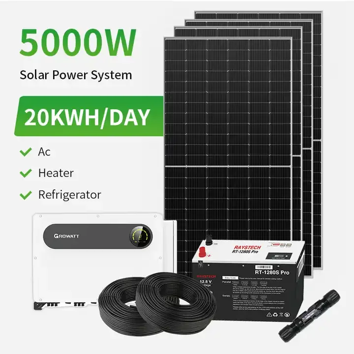 Full Set 10Kwh Lithium Battery Pack 10000w Off Grid Solar Power System Kit  10 kw 15kwh Hybrid Solar Panel System for home roof