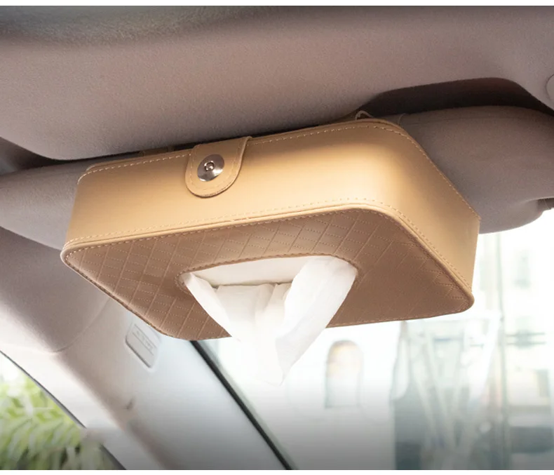 Luxury Leather Portable Multifunctional Car Tissue Paper Box Holder