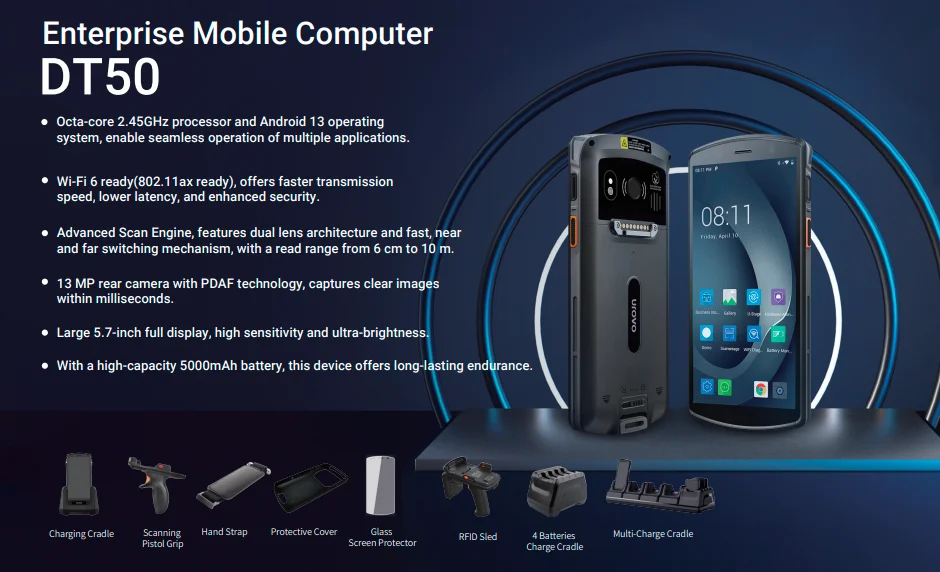 Urovo DT50S 2D Scanner PDA - Rugged, Android 13 Data Terminal