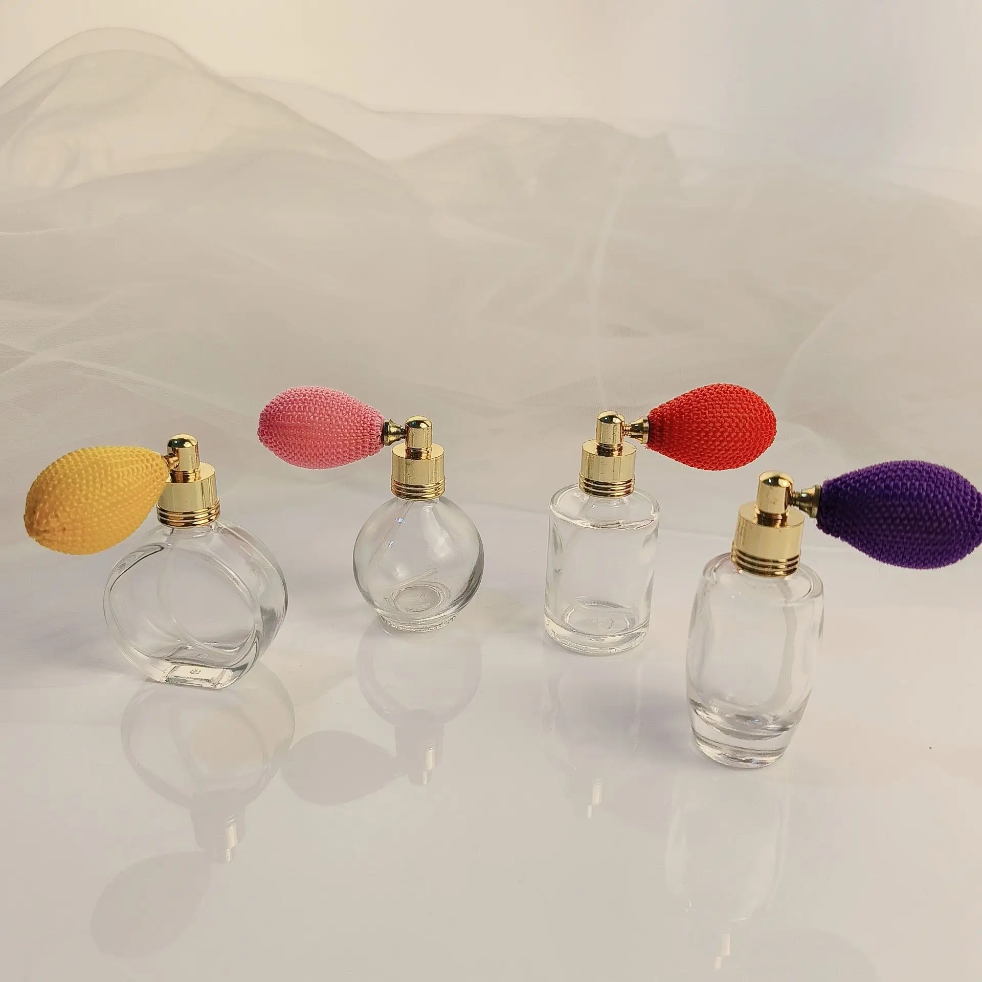 Wholesale New Empty Perfume Atomizer 15ml Clear square Glass Perfume Bottle with Spray