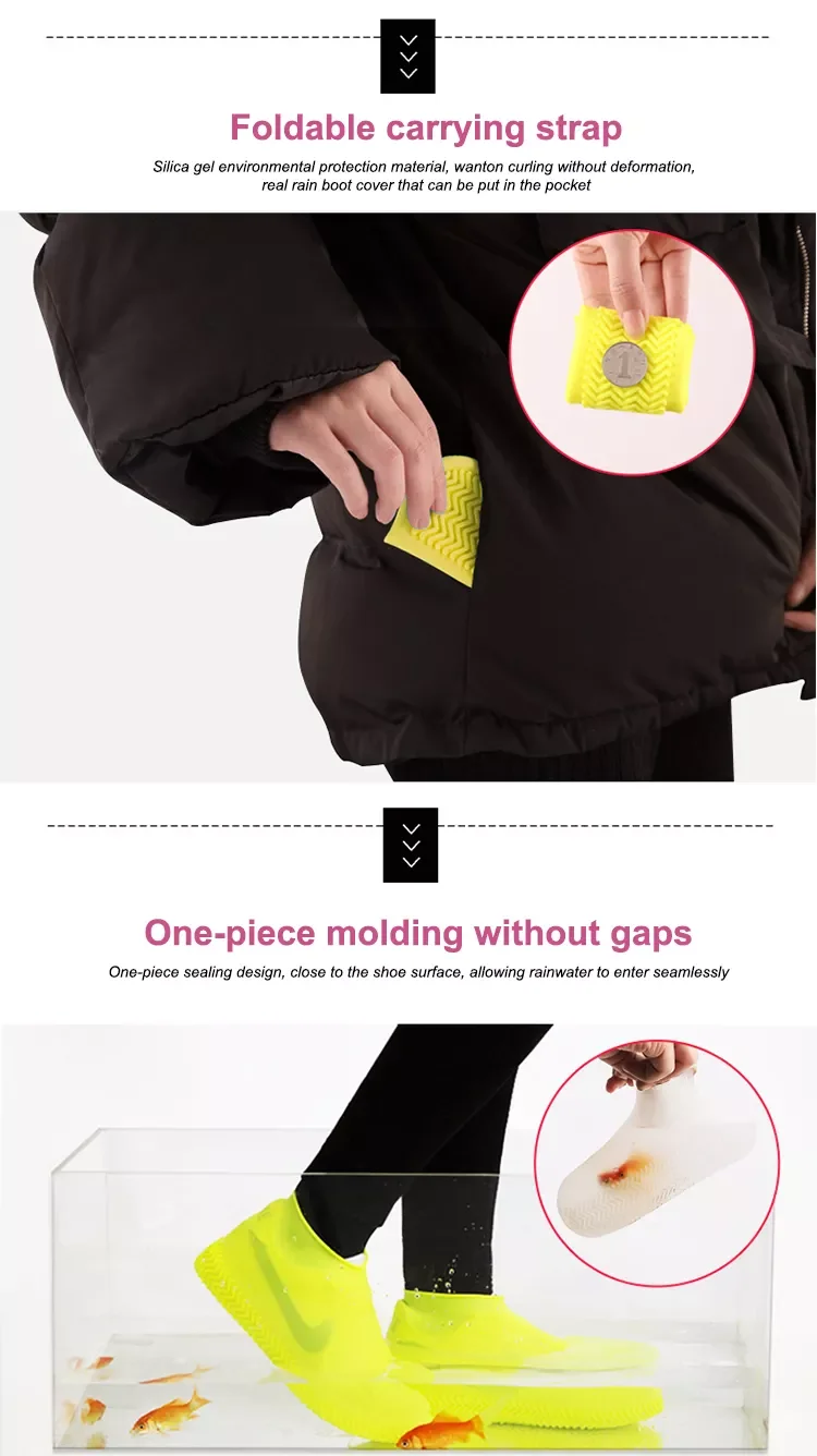 Silicon Protective Rain Shoes Antislip Reusable Rubber Waterproof