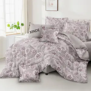 New Design King Size Luxury 8PCS Soft Quilted Comforter Bedding Set