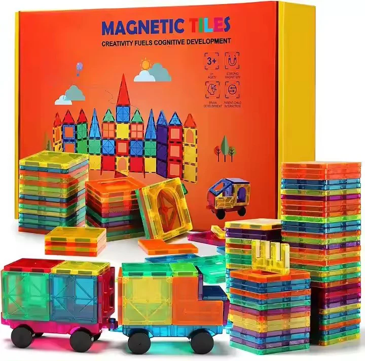 YUQI 80PCS Building Blocks Magnet Building Tiles Magnetic Toys for Kids 3D Magnet Puzzles Stacking Blocks