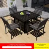 4 chaises + table basse en acier au carbone 94