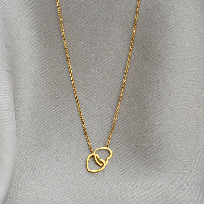 14K Goldfill Dainty Double Heart Locket