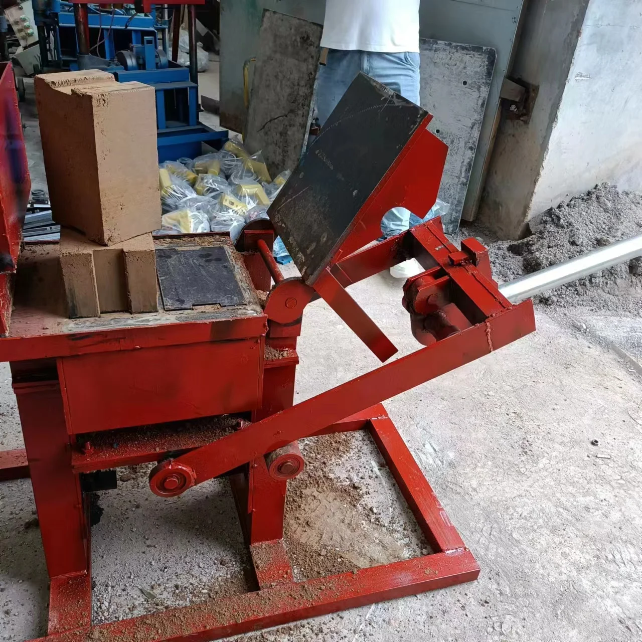 Hot Hand Press Interlock Block Machine - Manual Clay Brick Making