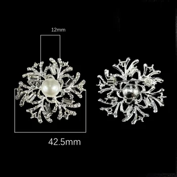 Hot Selling High End Snowflake Shaped Metal Brooch Ladies Cufflinks Pin Buckles And Corsages