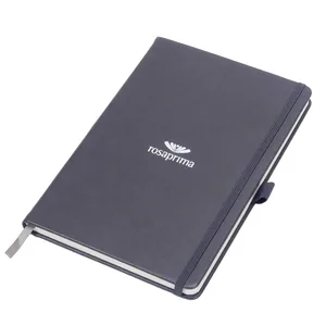 Custom Logo Hardcover Cloth Fabric Diary Pocket Linen Journal Hardbound Notebook with Pen Holder and Elastic Closure Notebook