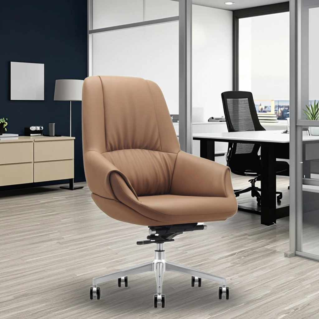 Modern Ergonomic Leather Dining Chair Commercial Grade 4