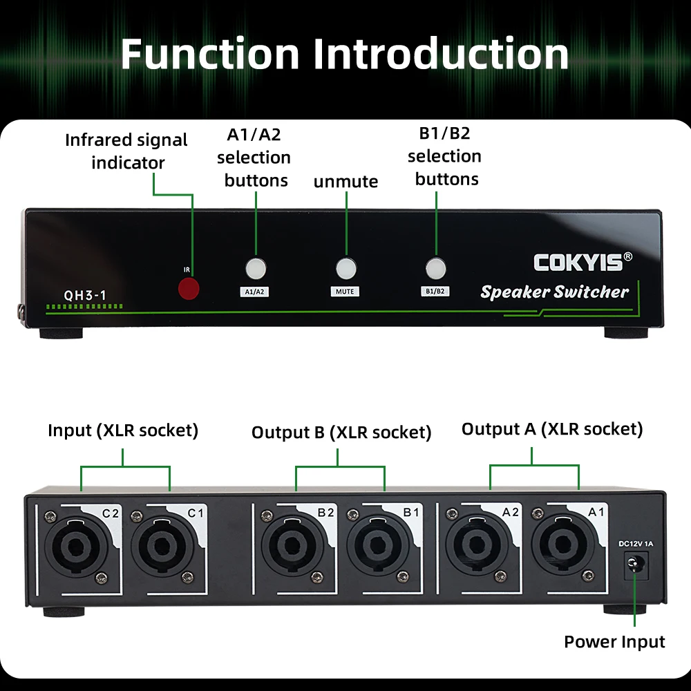 COKYIS Amplifier Speaker Switcher - High Fidelity Transmission