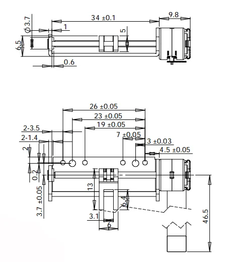 2 Phase 4 Wire 270mA Micro Stepper Motor with 10mm Micro Slider Screw for Optical Instruments