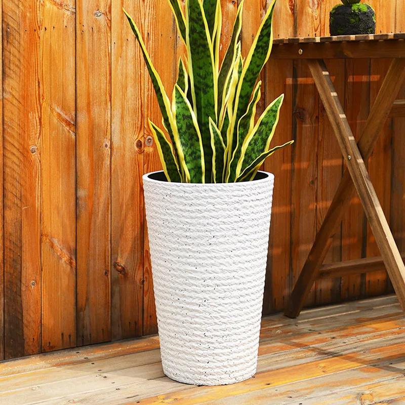 BNGGOGO Supporto Per Piante In Metall O 38 Cm | Rotondo Nero Con Motivo Monstera | Portavaso Decorativo Per Interni/Esterni - 2