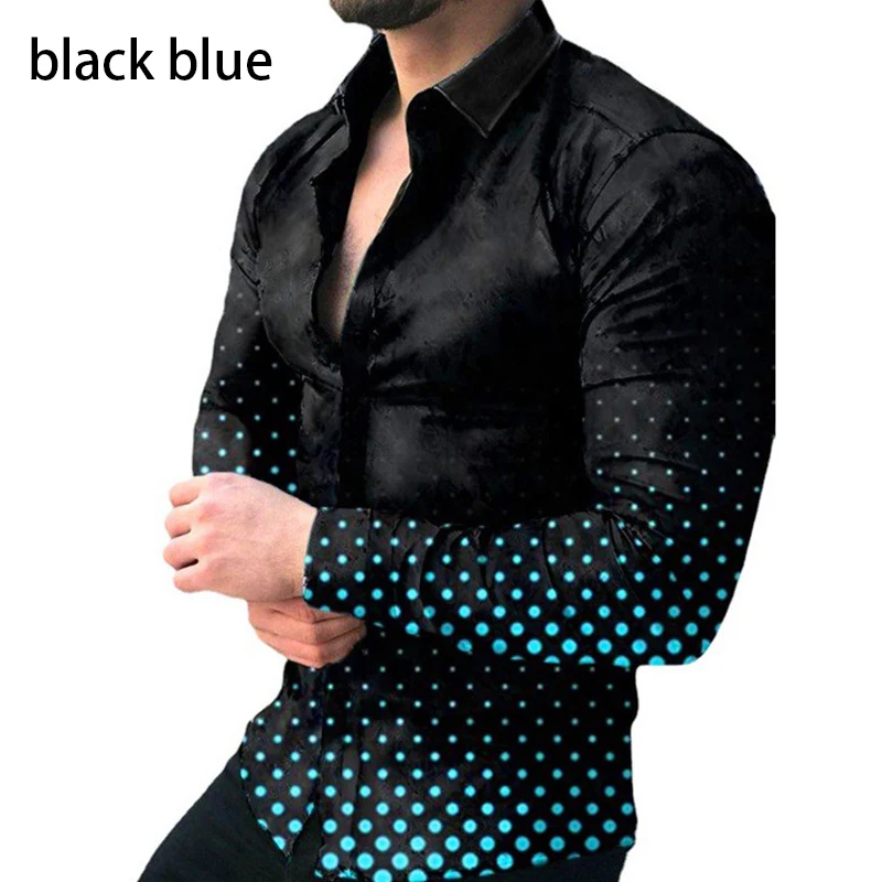 Custom wholesale Lapel single breasted Hawaii long sleeve plus size beach shirt top man flower shirt 3d print t shirt654_voghion.com