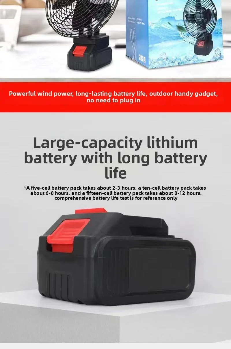 Battery Mini Electric Fan, Portable, 21V~48V, Lithium battery - detail 14