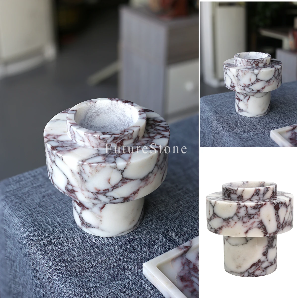 Luxury Calacatta Viola Marble Vase - Custom Shape & Size