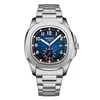 3 silver blue - stainless steel strap