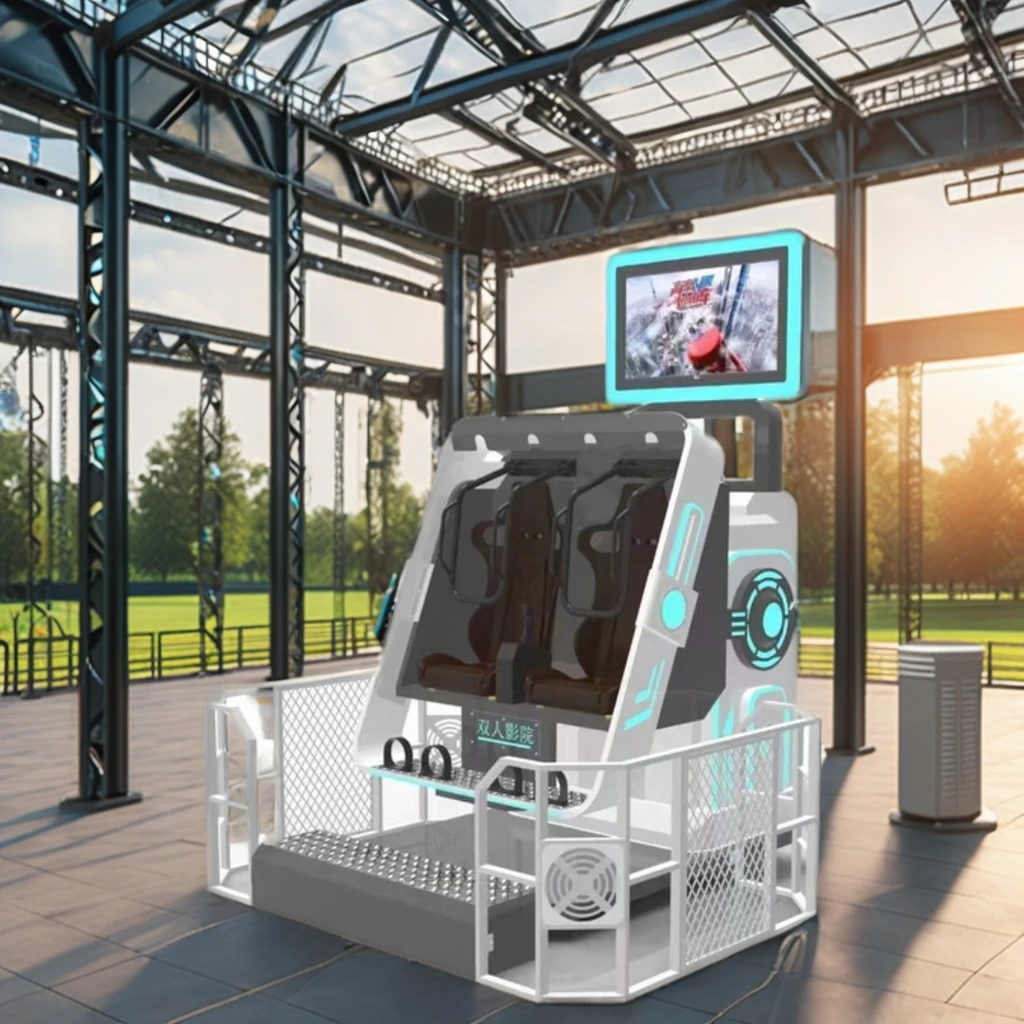 9D VR 360 Chair Dual-Seat Roller Coaster Simulator 360 Degree Arcade Game Capsule Virtual Reality Game Machine for Outdoor Dubai