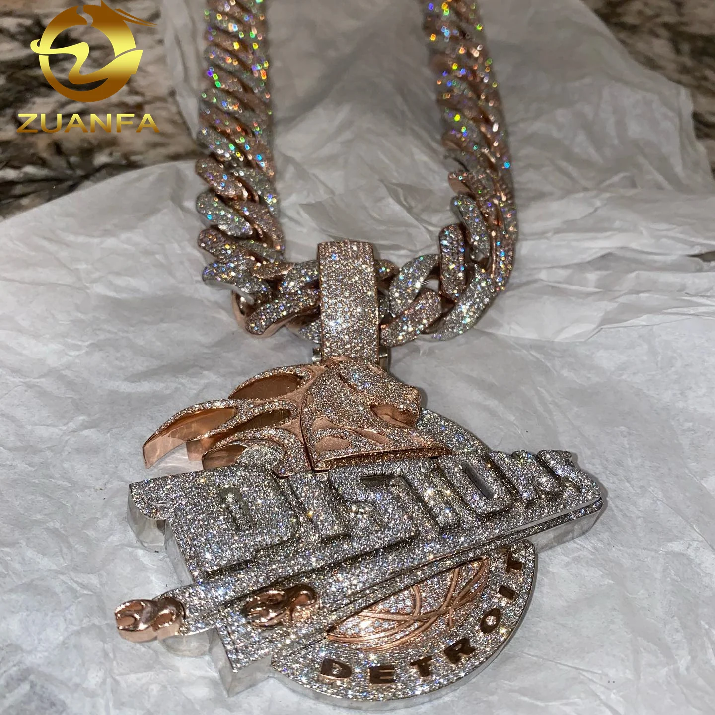 Custom Iced Out Chain Pendant Men Jewelry Pass Diamond Tester