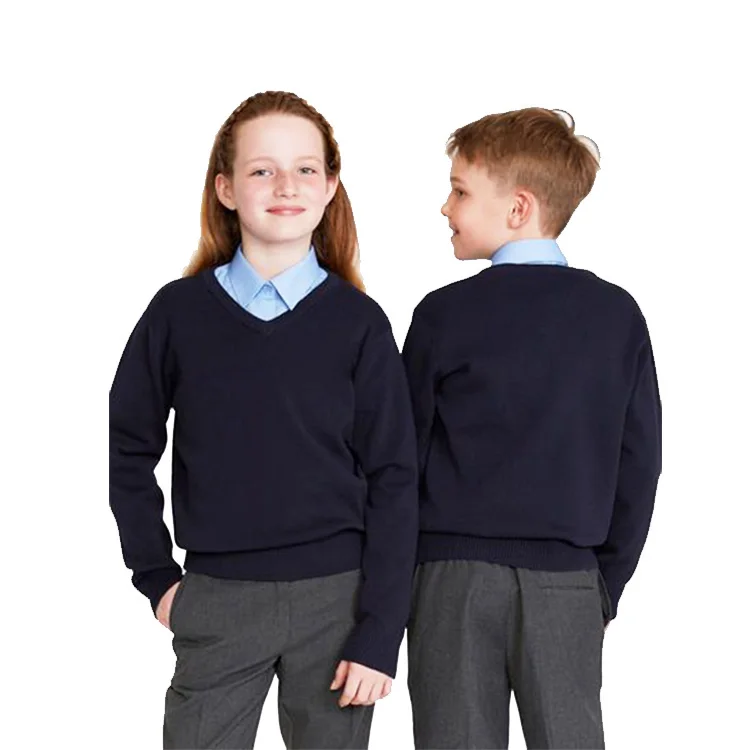 Vscoo Children School Uniform Design Long Sleeve Knit V Neck Pullover ...