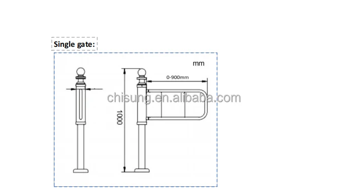 Most Popular Single One Way Manual Supermarket Swing Barrier Gate