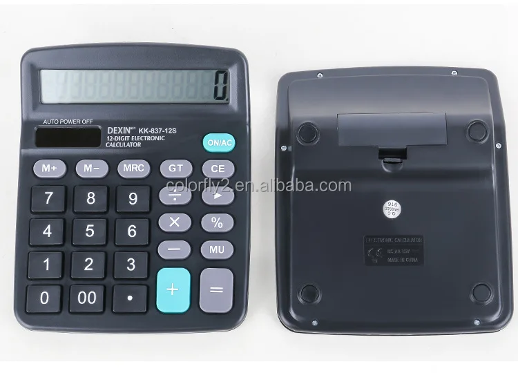 Factory Supply 12 Digit Dual Power Desk Real Solar Energy Cheap Two Power AA Battery Desktop Office Calculator