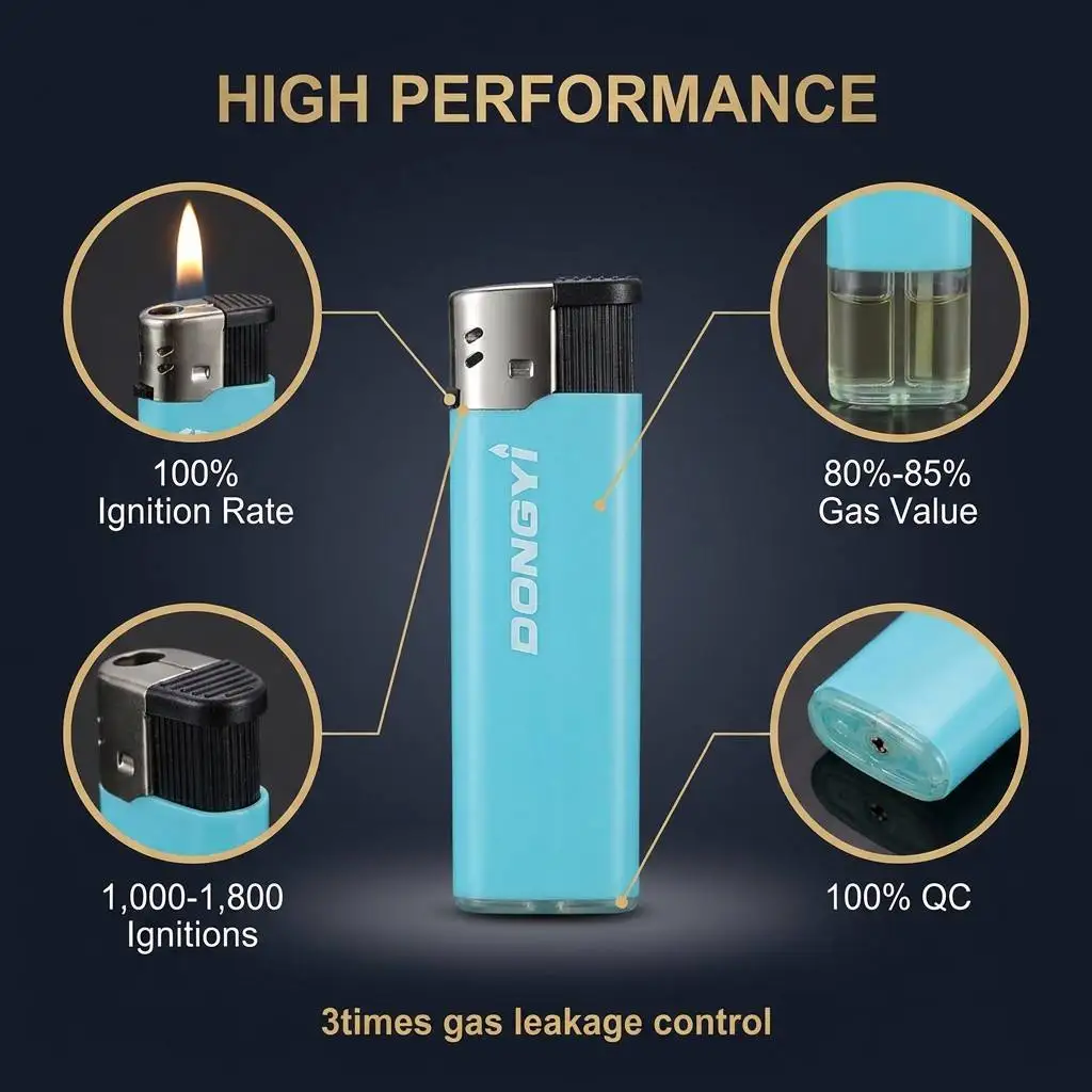 ISO9994 BSCI FSC Refillable Butane Gas Cigarette Lighter Portable Plastic Modern Camping Lighter Briquette Encendedores