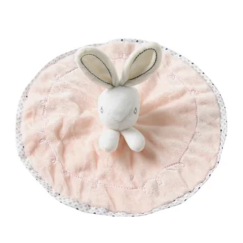 Cute Rabbit Security Blanket Newborn Soft Pink Plush Toy Blanket Gift for Infant and Toddler Bunny Security Blanket Fleece