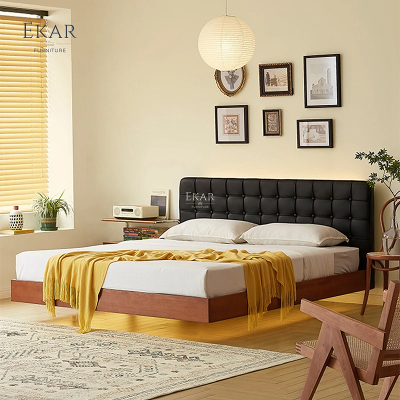 product new design ekar wall mounted nappa leather half leather bedroom bed-60