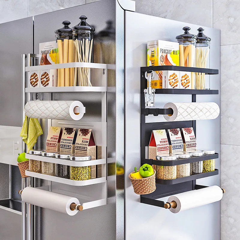 Kitchen Rack Magnetic Refrigerator Storage Heavy Duty Fridge Organizer Shelf US 