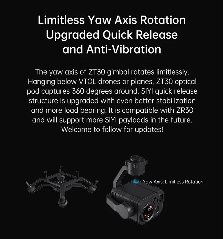 Original ZT30 4K AI 180 Times Four-light Pod Hybrid Dimming Wide-angle Gimbal Surveying and Mapping details