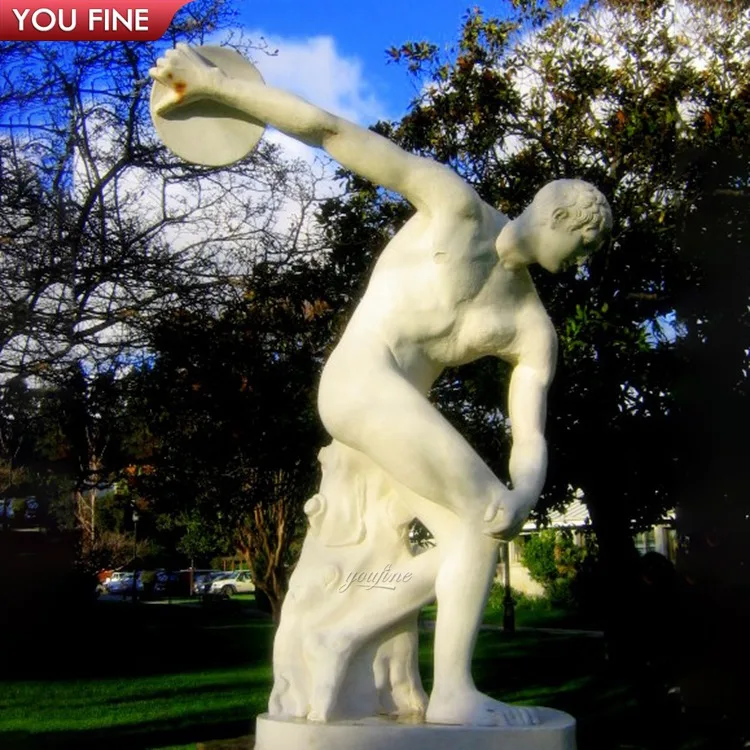 Hand Carved Famous Marble Discobolus Sculpture