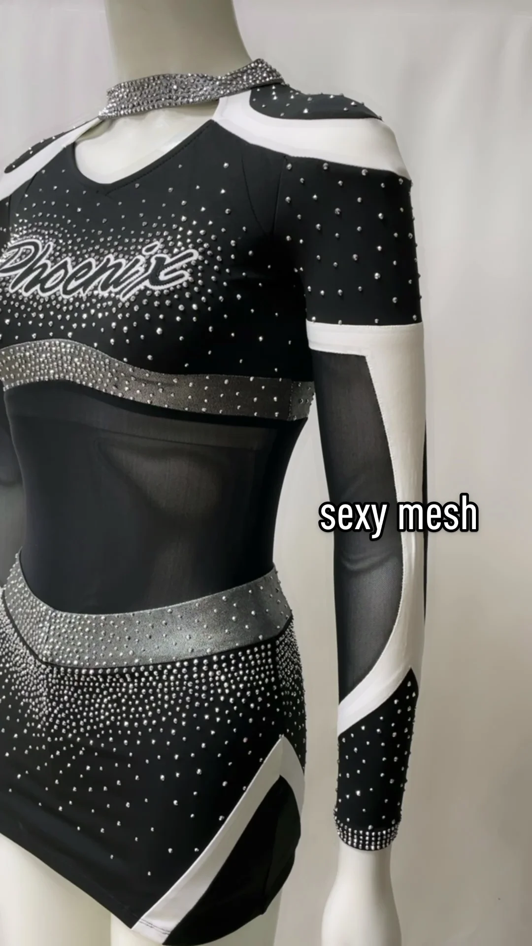 High School Cheerleaders Uniforms Rhinestones Cheerleading Costume