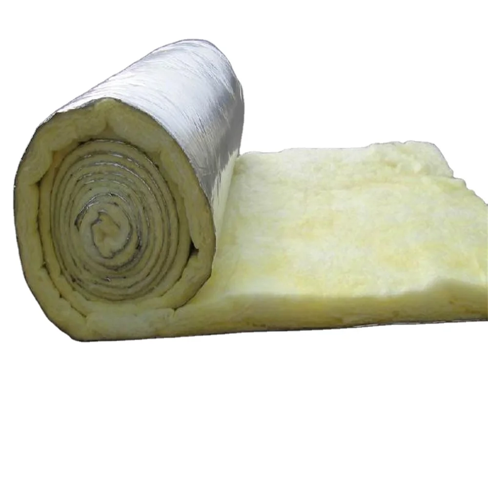 Fiber Glass Wool Fireproof with White Vapor Barrier Vinyl for Metal Building Roof Insulation