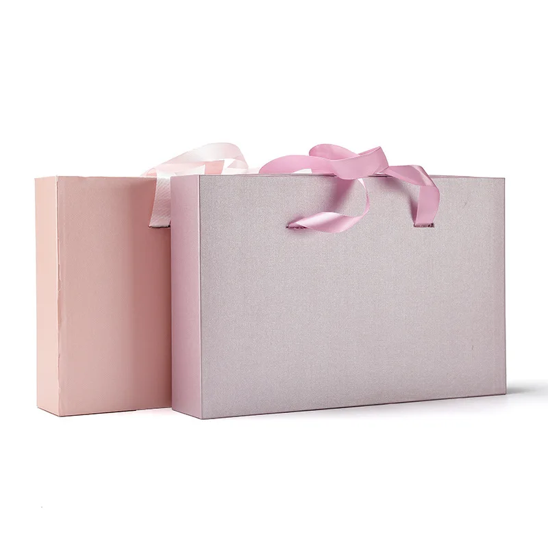 Custom Pink Drawer Box with Ribbon High Quality Logo Customized Delicate Eco Friendly factory