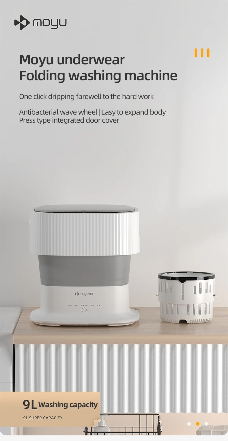 Xiaomi Youpin Moyu 9l Mini Foldable Washing Machine With Drying