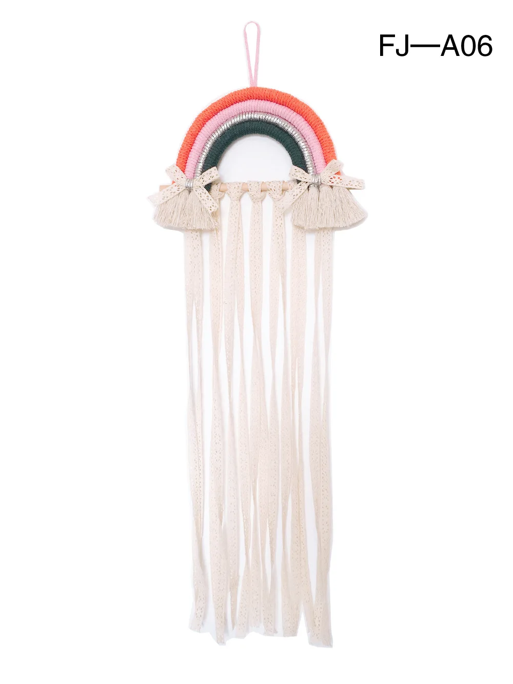 rainbow tassels hair bows holder hanging