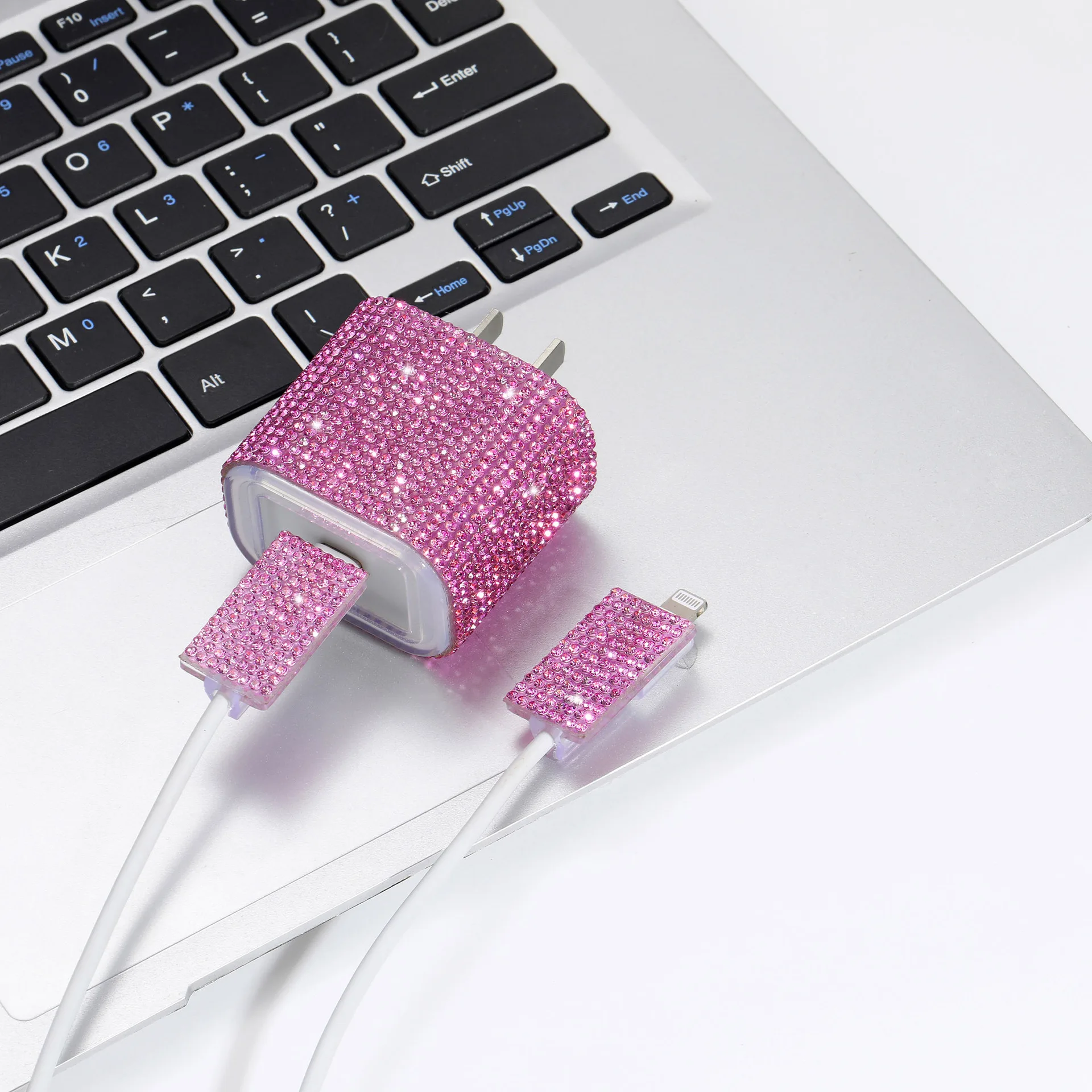 Luxurious Bling Diamond Adapter Protector Glitter Mobile Phone Charger ...