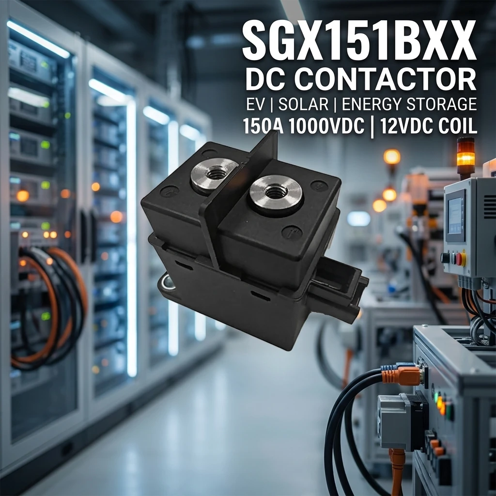 ผู้จัดจำหน่ายระดับโลก คอนแทคเตอร์แม่เหล็กหลัก SGX151BXX สำหรับ Sensata-Gigavac กระแสไฟฟ้าสูงสุด 150A, แรงดันไฟฟ้าตรง 12VDC, แรงดันไฟฟ้าตรงสูงสุด 1000VDC ช่วงอุณหภูมิทำงานสุดขั้วสำหรับพลังงานแสงอาทิตย์