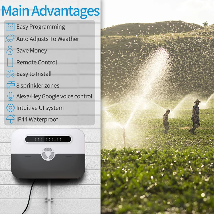 8 Zones Wifi Hose Timer Smart Sprinkler Controller Automatic Watering