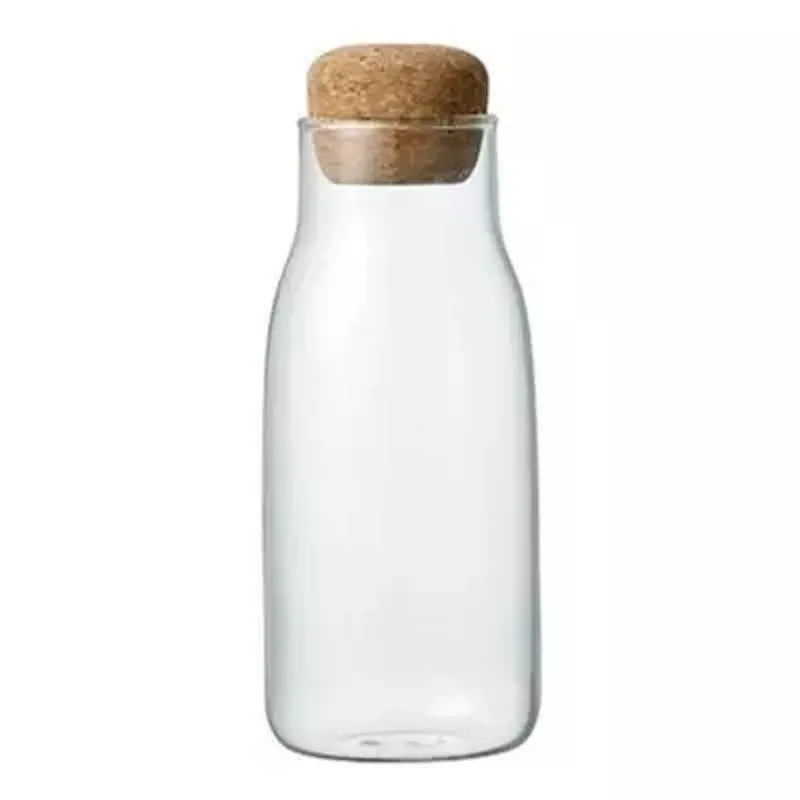 Airtight hot sale high borosilicate  glass jar for kitchen storage dry food with bamboo lid and cork lid