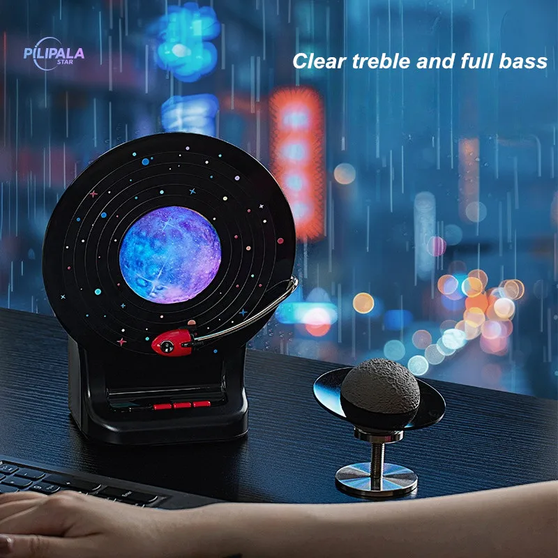 Portable Space Travel BT Speaker Moon Lamp - Dazzling Light