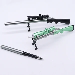 Wholesale Creative Game Props 98k Sniper Rifle Model Pen Accessories Foldable Luminescent LED Light  Black Gel Ink Pen for Kids